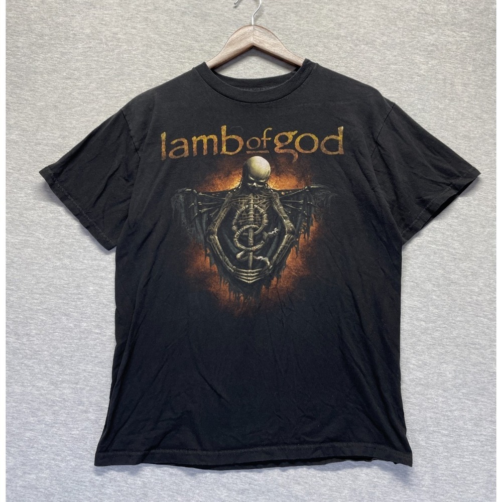 Lamb Of God Torso Skeleton Band T Shirt Mens Small Black Graphic Print Music
